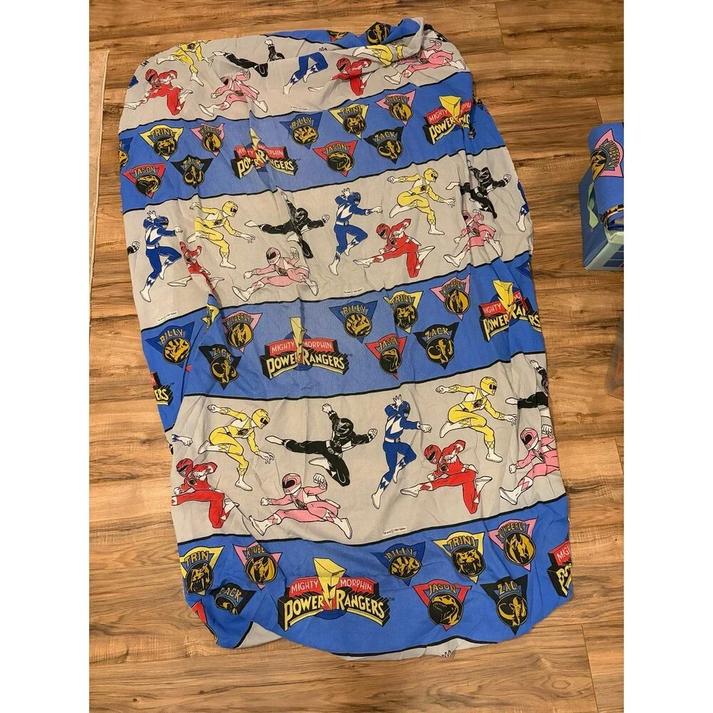 Saban's Mighty Morphin Power Rangers 1994 Twin Single Bed Sheet Set 2 Piece